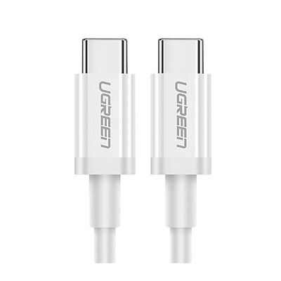 UGREEN USB 2.0 Loại C Cáp đầu đực sang loại C Mạ niken Vỏ ABS 1.5m (Trắng)